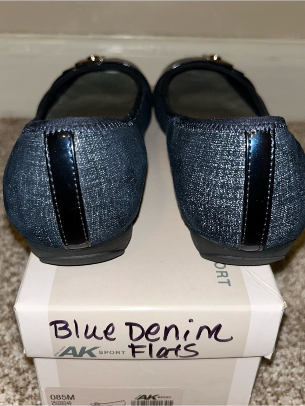 Anne Klein Metallic Navy Blue Ballet Flats - Picture 8 of 12